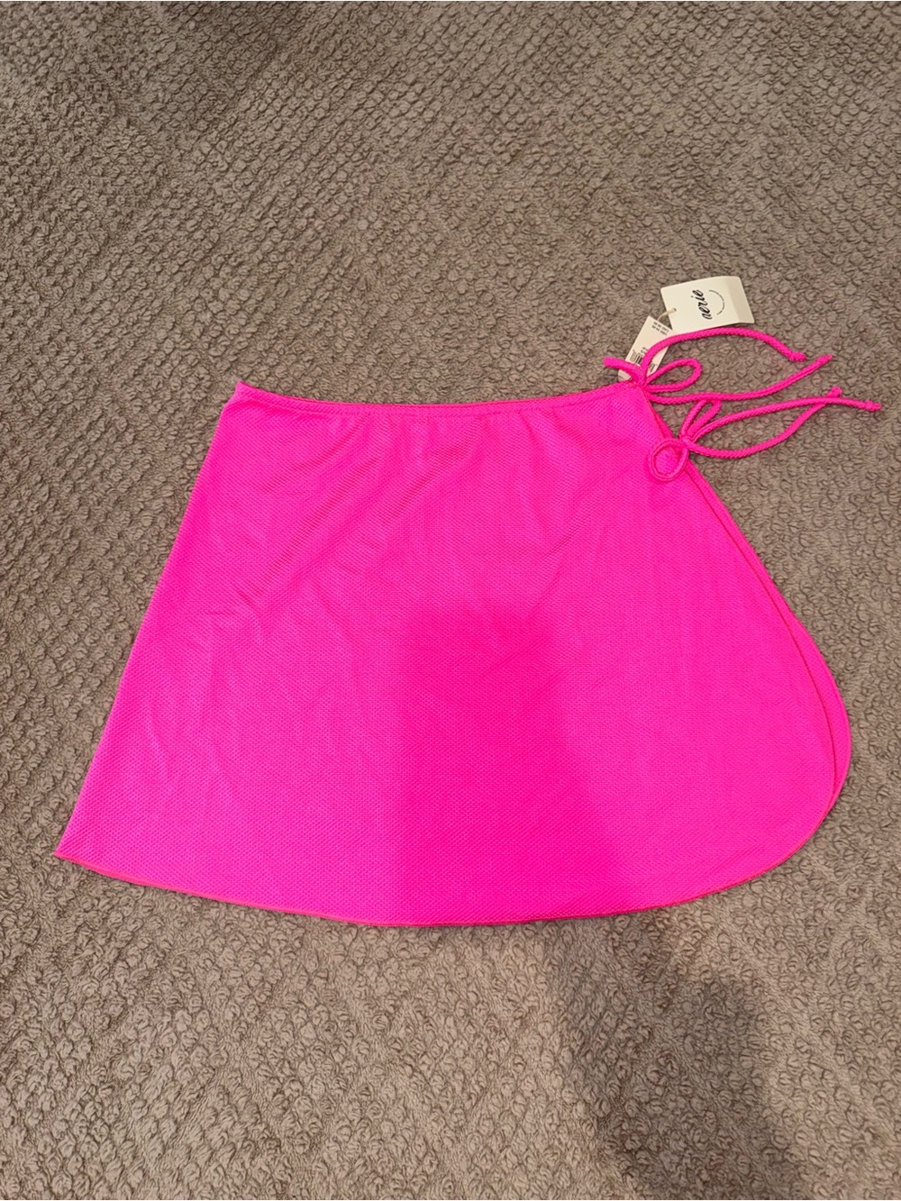 aerie Hot Pink Tie-Side Swim Coverup Mini Skirt